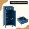 Freestanding Bathroom Floor Cabinet 1 Drawer 3-Tier Shelves MDF Blue 132 Lb